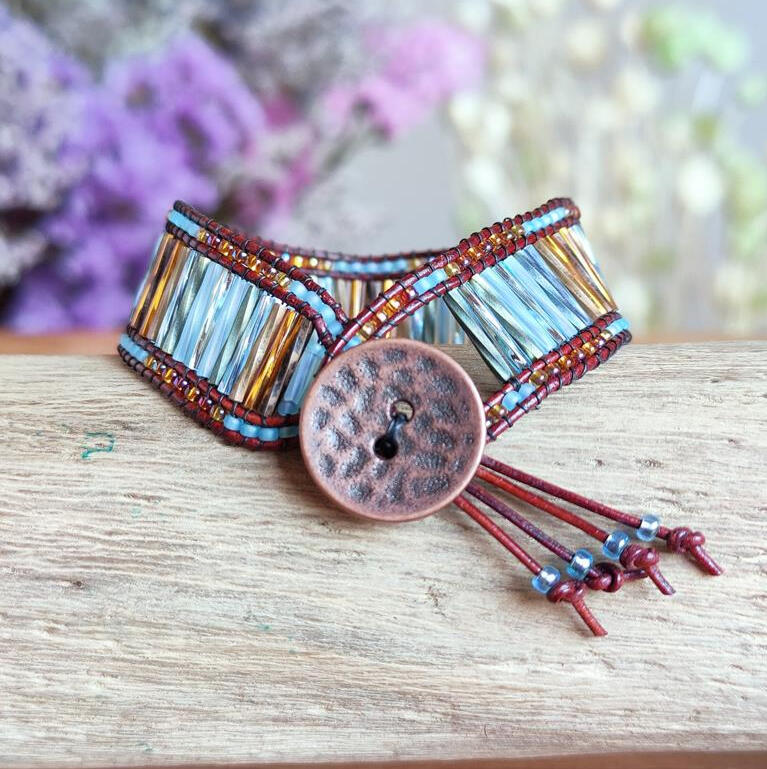 1mm Leder und Miyuki Glasperlen