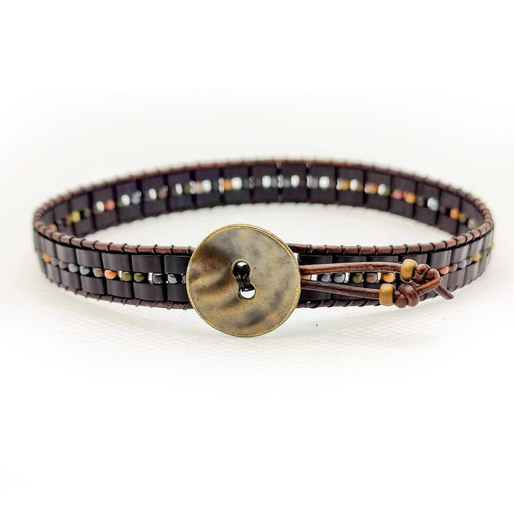 1mm Leder und Miyuki Glasperlen