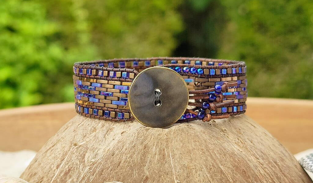 1mm Leder und Miyuki Glasperlen