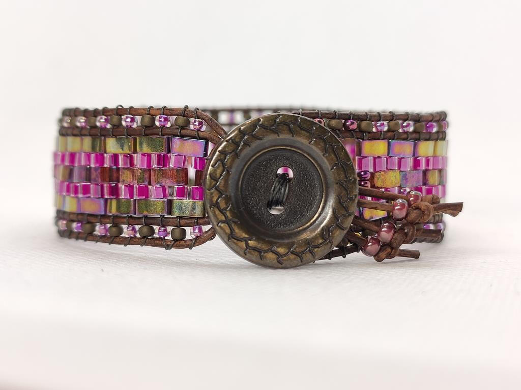 1mm Leder und Miyuki Glasperlen