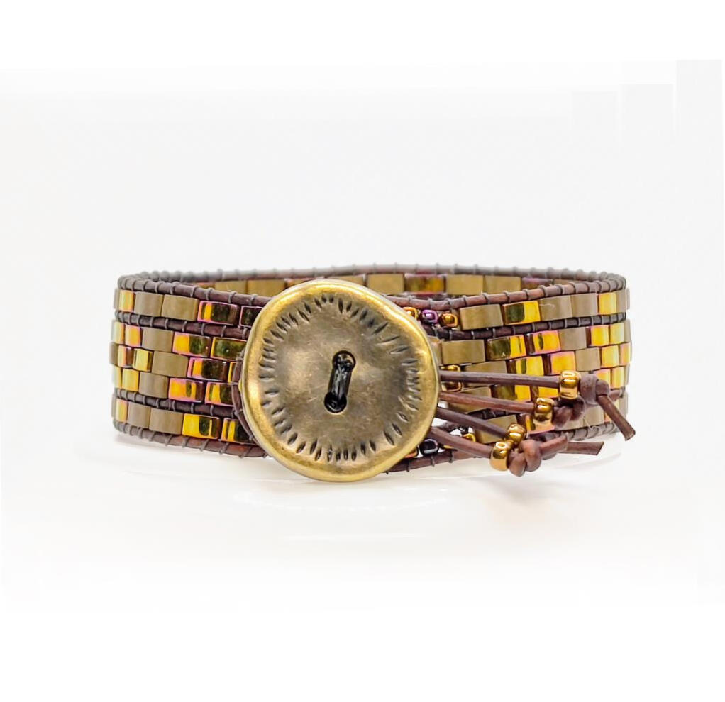 1mm Leder und Miyuki Glasperlen